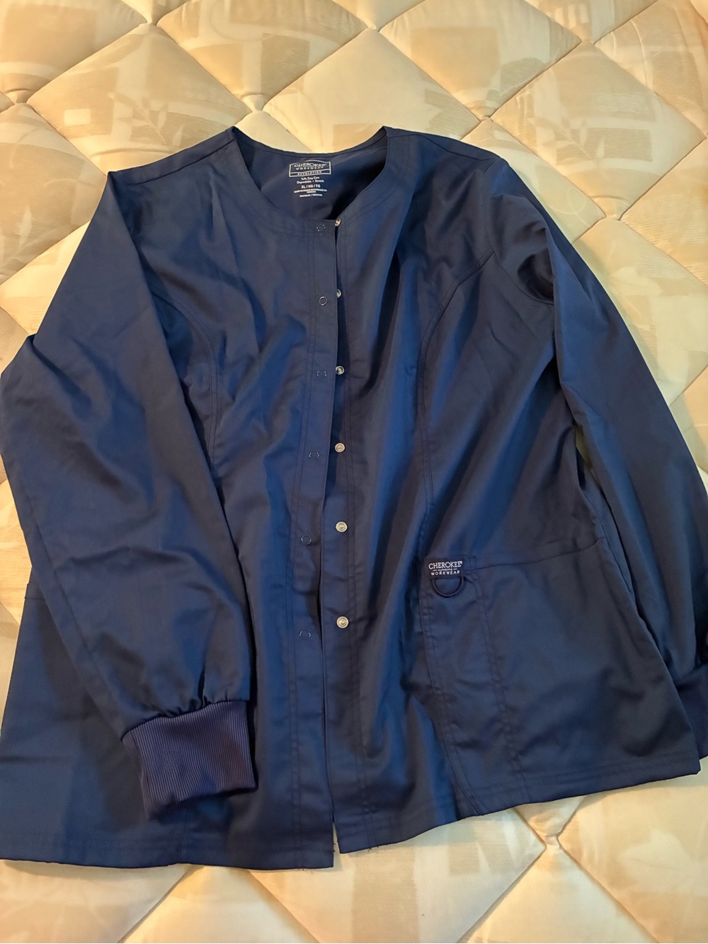 Scrubs- Cherokee Women’s Navy Snap-Front Jacket
